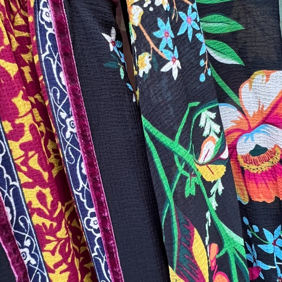 ANTHROPOLOGIE Adair Velvet Trimmed Floral Boho Midi Dress sz 8 US - Picture 9 of 14